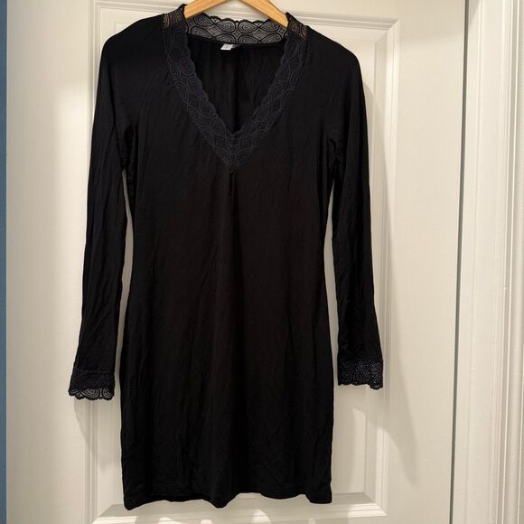 Cosabella Long Sleeve Pajama Dress with Lace Trim Size M - Picture 1 of 4